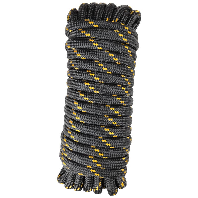 GIAHAND Diamond Braided Polypropylene Rope Nylon Rope Mix Thick Heavy Duty Ropes 1/2 inch 50ft High Strength Rope Perfect for Clothesrope Camping Hiking and Other Outdoor Activities Black 50ft - Image 1